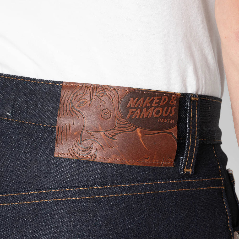 NAKED AND FAMOUS Strong Guy | Solid Black Selvedge LEO BOUTIQUE
