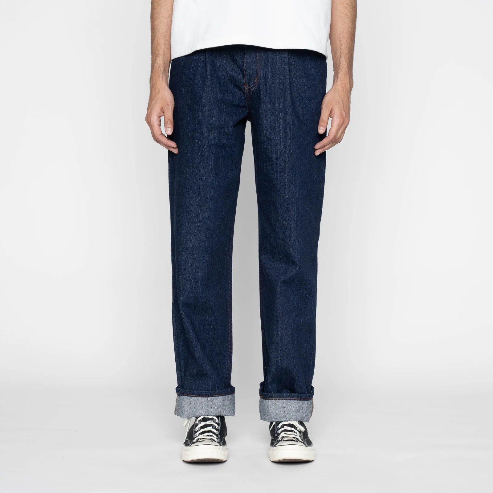 Pleated Trouser | Vertical Slub Denim