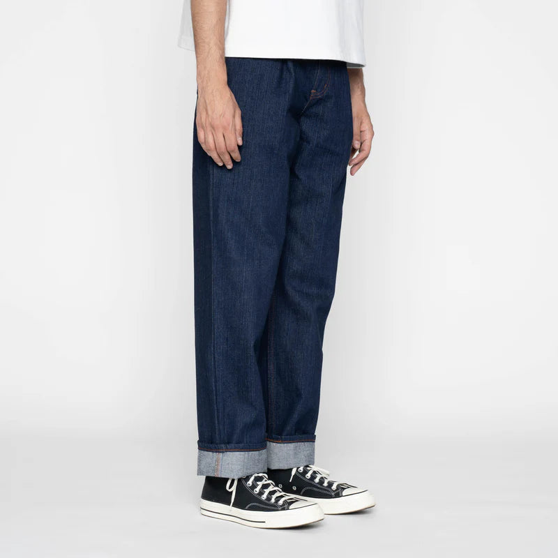 Pleated Trouser | Vertical Slub Denim