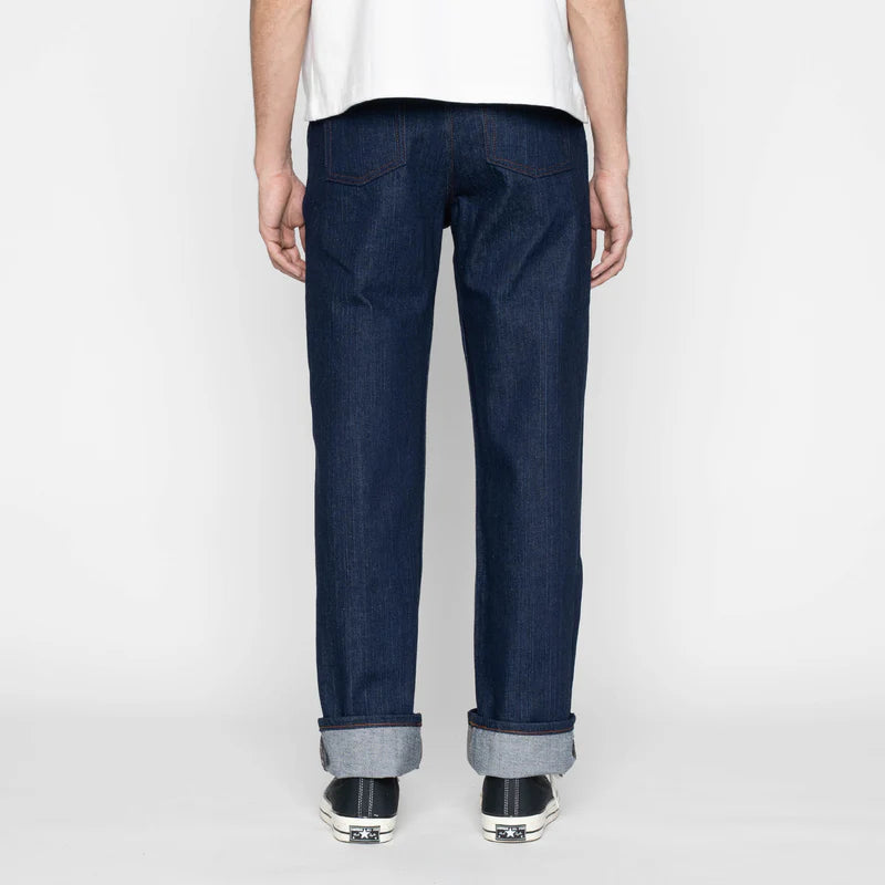 Pleated Trouser | Vertical Slub Denim