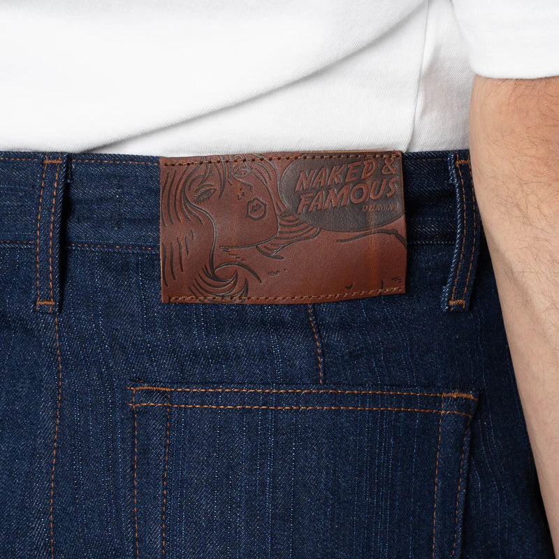 Pleated Trouser | Vertical Slub Denim
