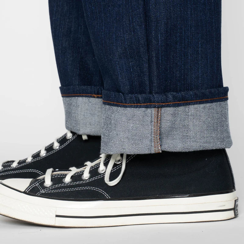 Pleated Trouser | Vertical Slub Denim