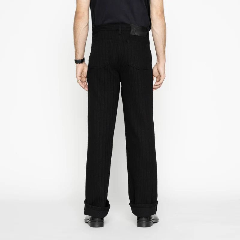 NAKED AND FAMOUS Pleated Trouser | Black Sugiaya LEO BOUTIQUE