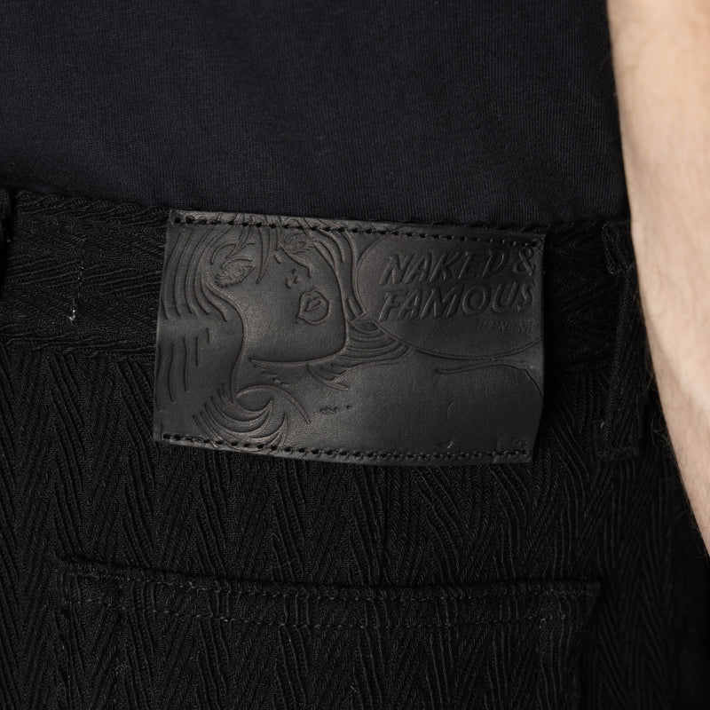 NAKED AND FAMOUS Pleated Trouser | Black Sugiaya LEO BOUTIQUE