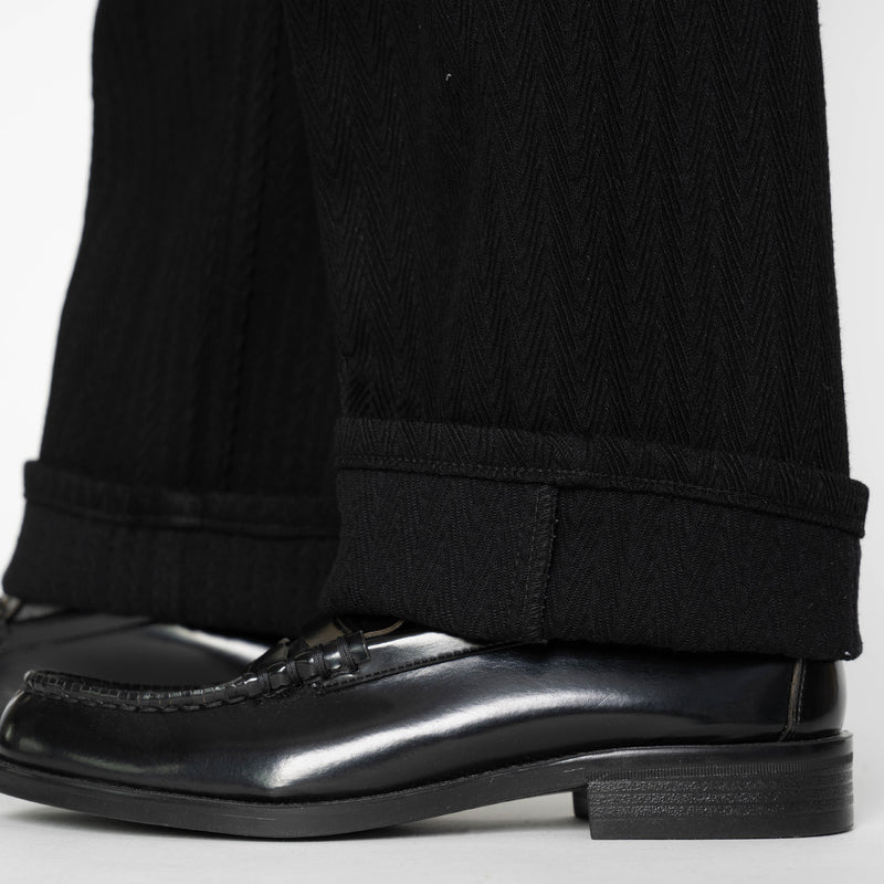 NAKED AND FAMOUS Pleated Trouser | Black Sugiaya LEO BOUTIQUE