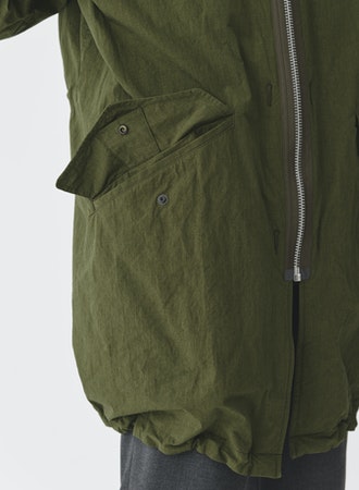 High Density Twill Reversible Hooded coat | Olive LEO BOUTIQUE