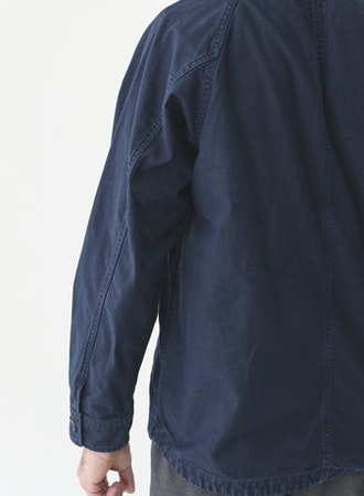 SAGE DE CRET CO/LI Back Satin Shirt Jacket | Navy LEO BOUTIQUE