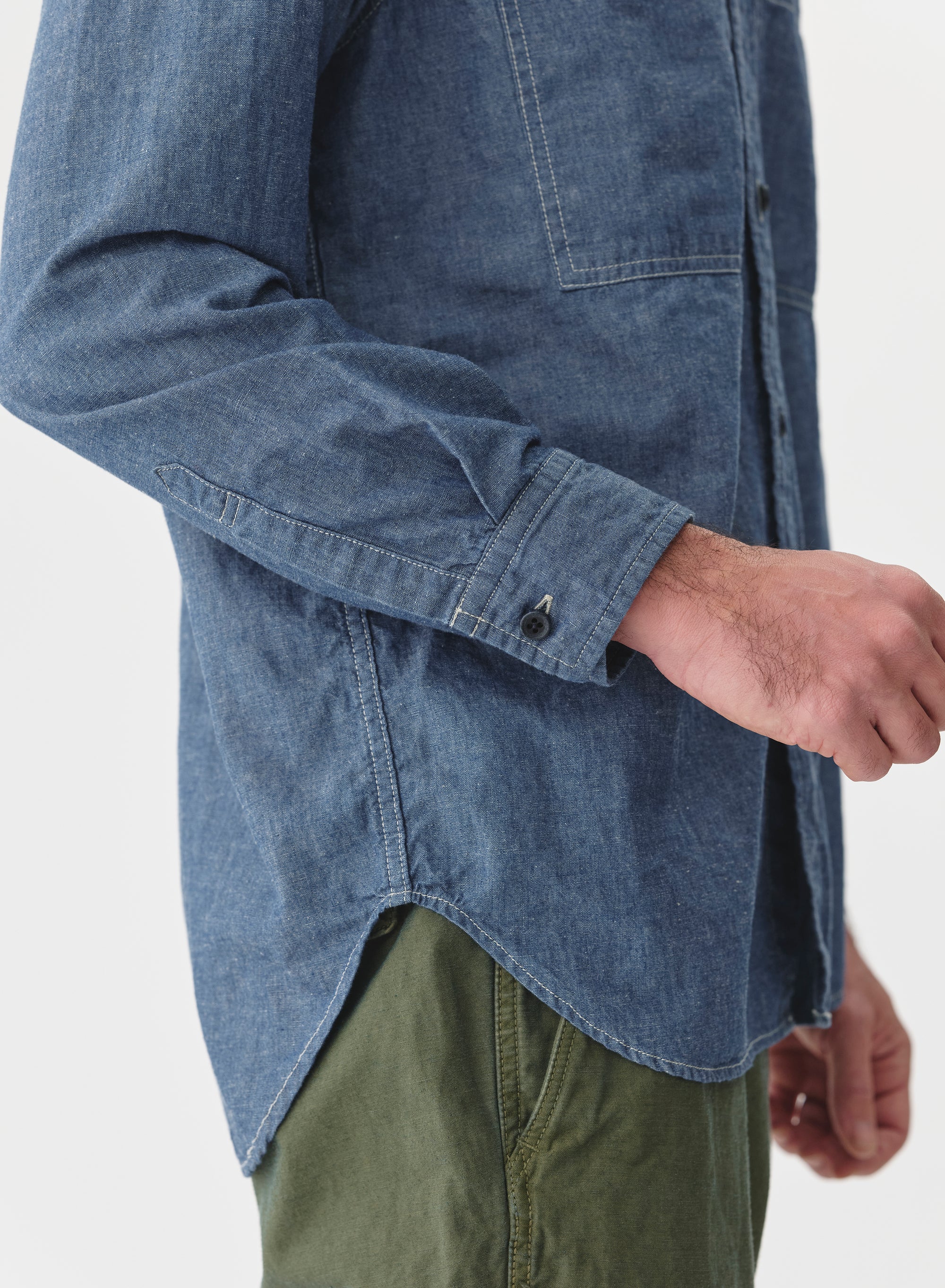 SAGE DE CRET CO/LI Dungaree Work Shirt | Indigo LEO BOUTIQUE