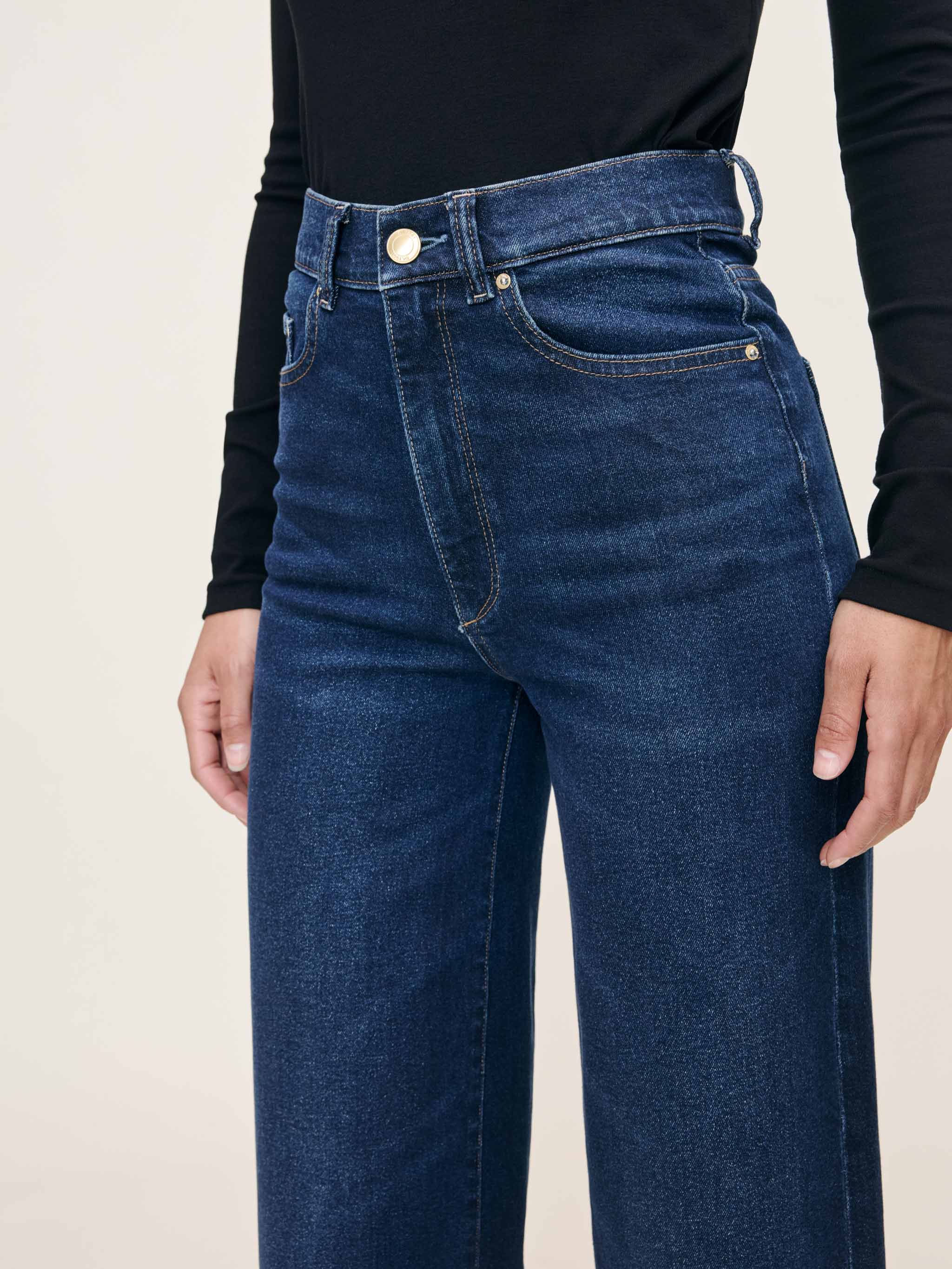 LEO BOUTIQUE Hepburn Wide Leg Vintage Wash 32" Jean | Mediterranean DL 1961