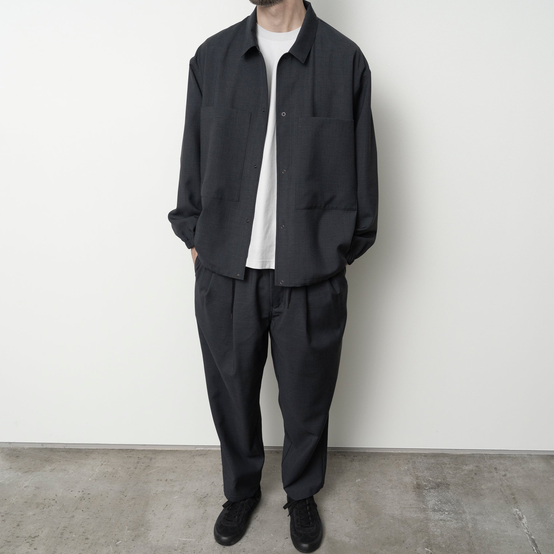 STILL BY HAND Double Pocket Shirt Jacket | Charcoal LEO BOUTIQUE