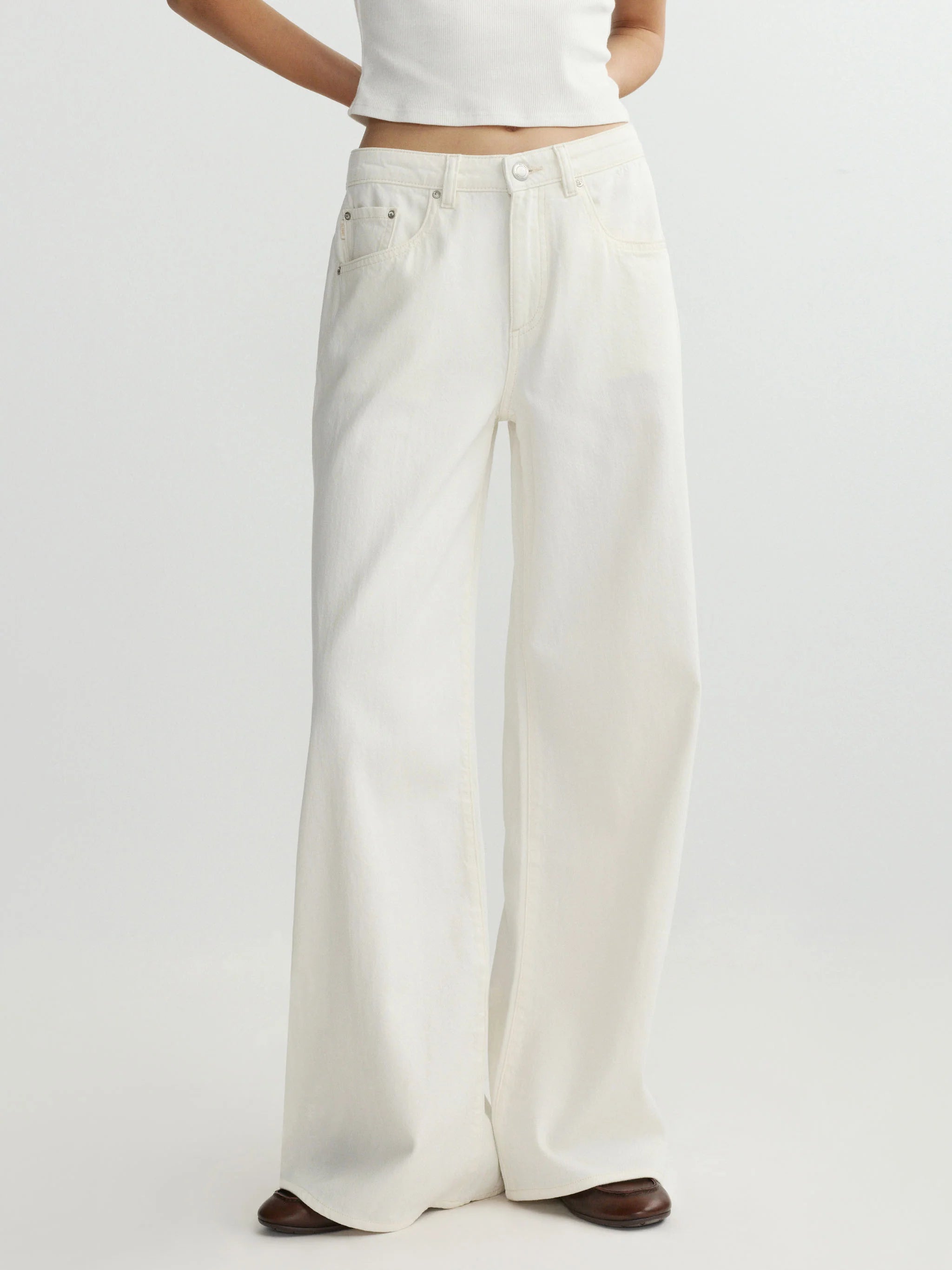 LEO BOUTIQUE Alex Relaxed Wide Leg Aura | Eggshell DL 1961
