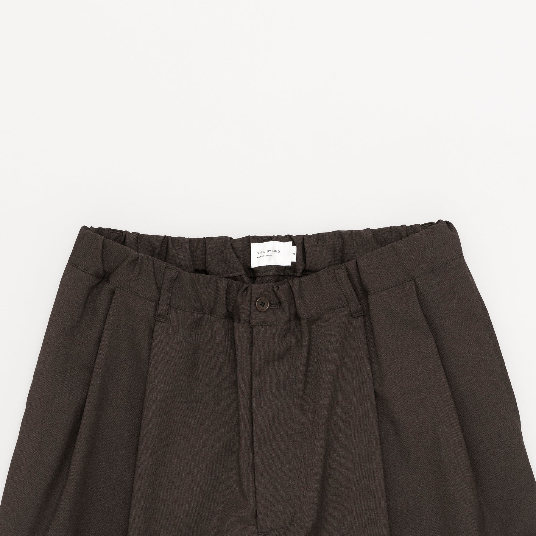 STILL BY HAND Relaxed 2 Tuck Pants | Dark Brown LEO BOUTIQUE