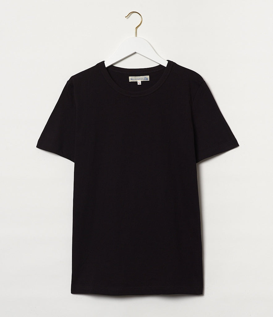 Merz B. Schwanen 1950s Loopwheeled T-shirt | 99 Deep Black LEO BOUTIQUE