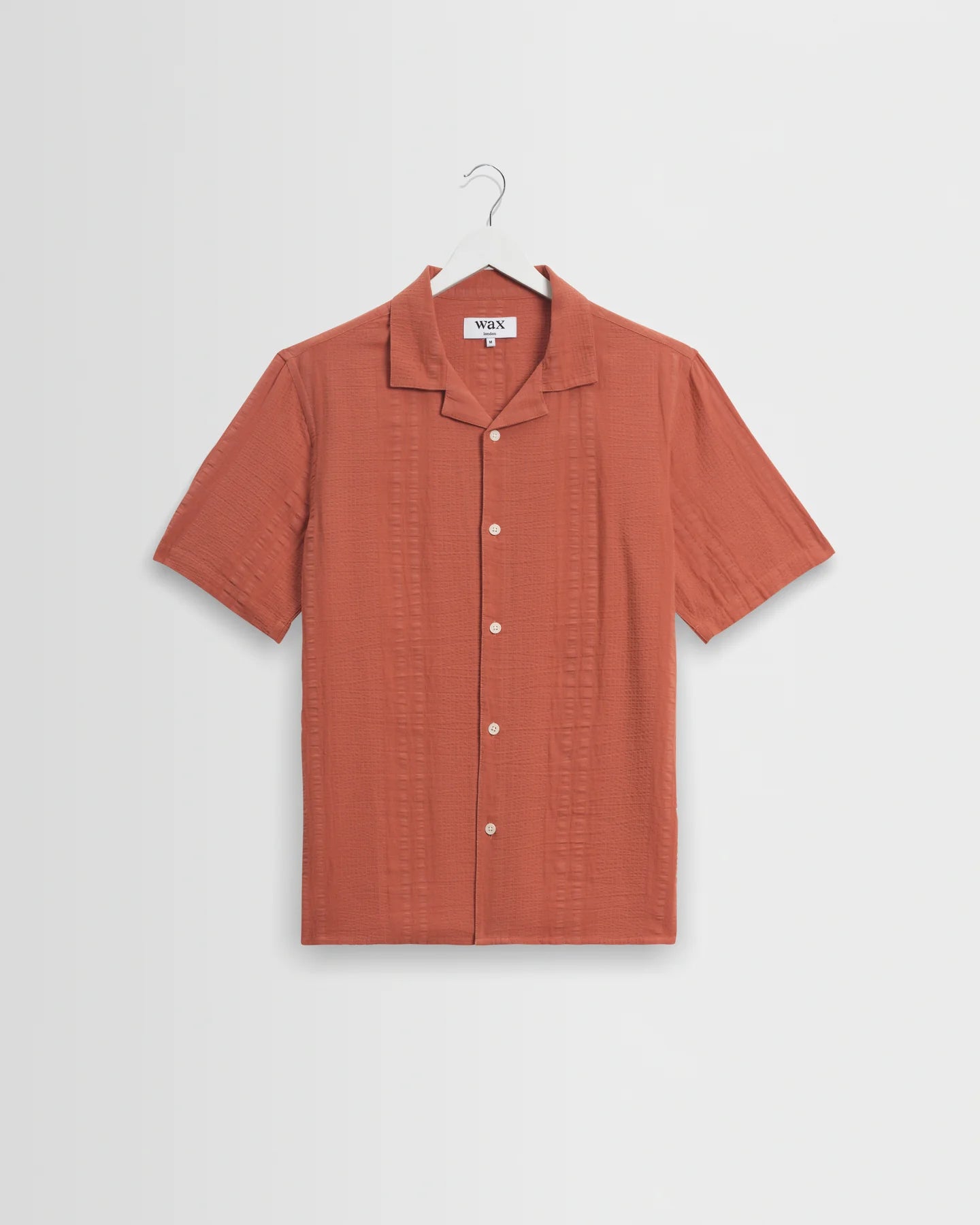 WAX LONDON Didcot Shirt | Double Weave Grid | Rust LEO BOUTIQUE