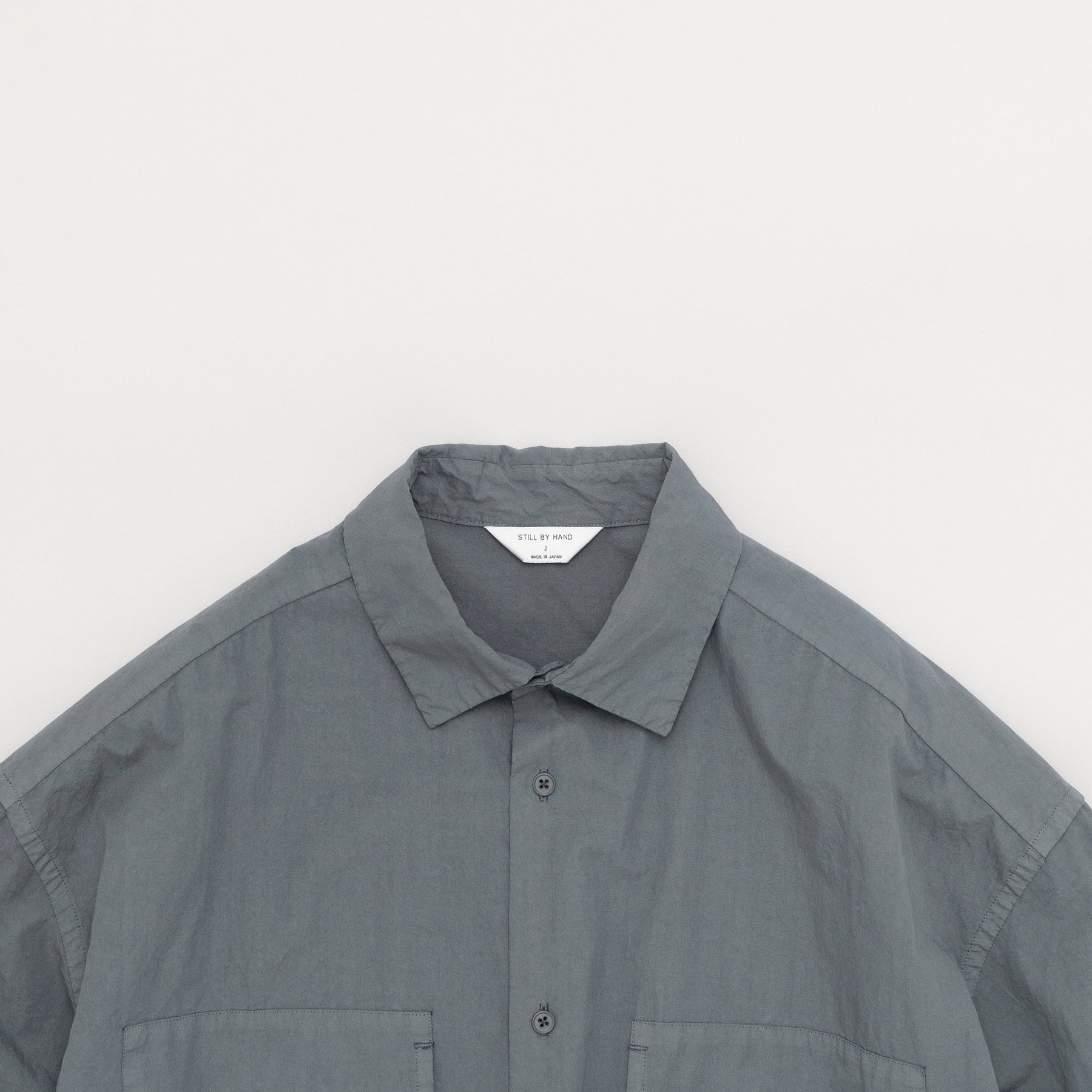 STILL BY HAND Garment Dye Over Shirt | Blue Grey LEO BOUTIQUE