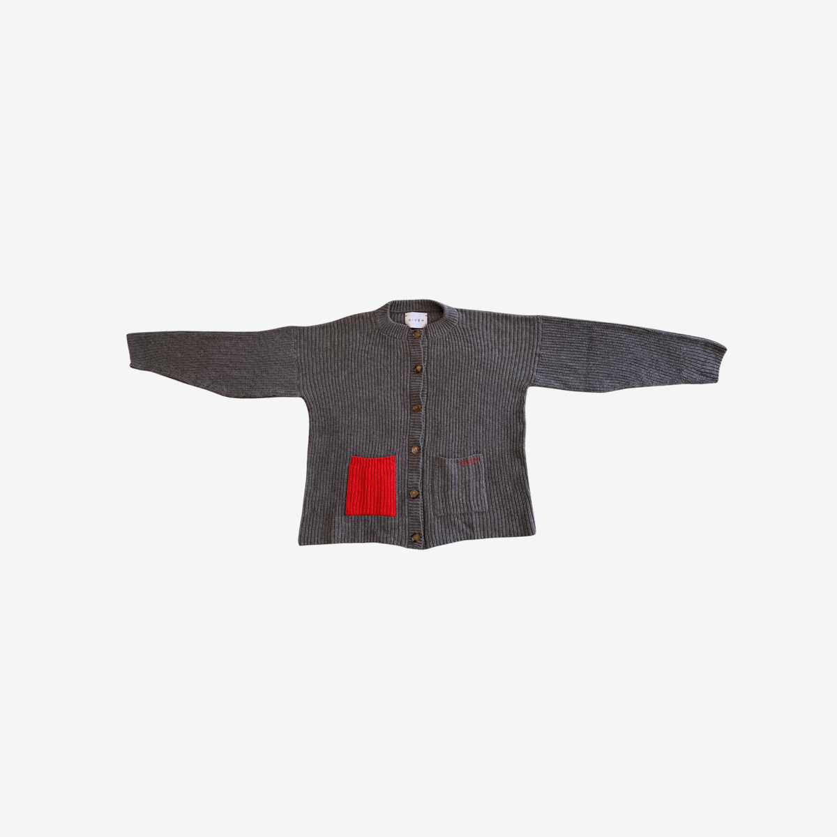 GIVEH Coco Cardi | Grey/Red LEO BOUTIQUE