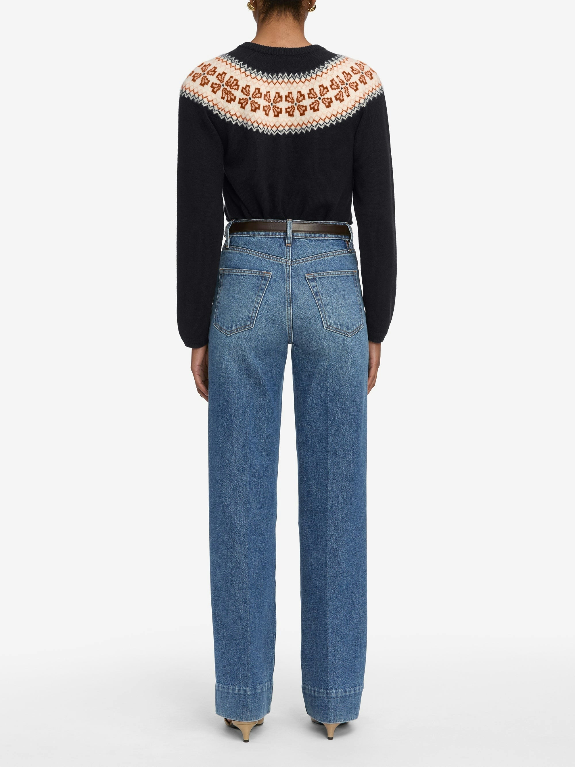 LEO BOUTIQUE The Cashmere Fairisle Cardi | Navy FRAME DENIM 