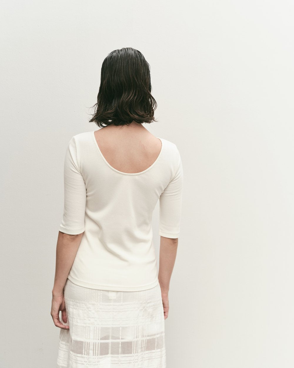 Mijeong Park Scoop Back Ribbed Top | Ivory LEO BOUTIQUE