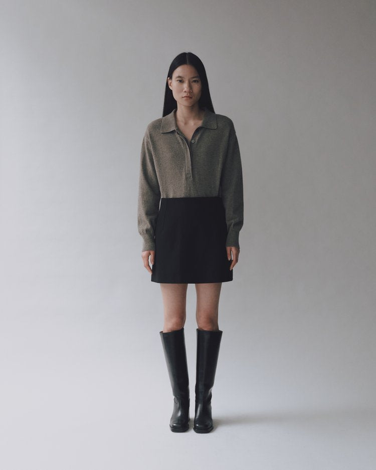 MIJEONG PARK Wool Blend Mini Skirt | Black LEO BOUTIQUE