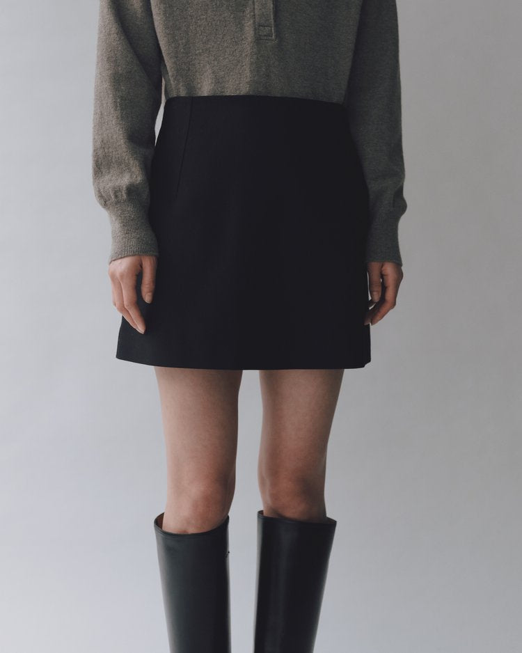 MIJEONG PARK Wool Blend Mini Skirt | Black LEO BOUTIQUE