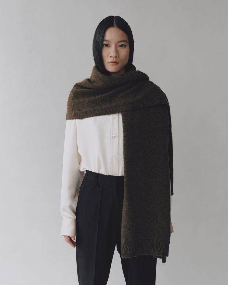 MIJEONG PARK Alpaca Blend Knit Scarf | Brown LEO BOUTIQUE