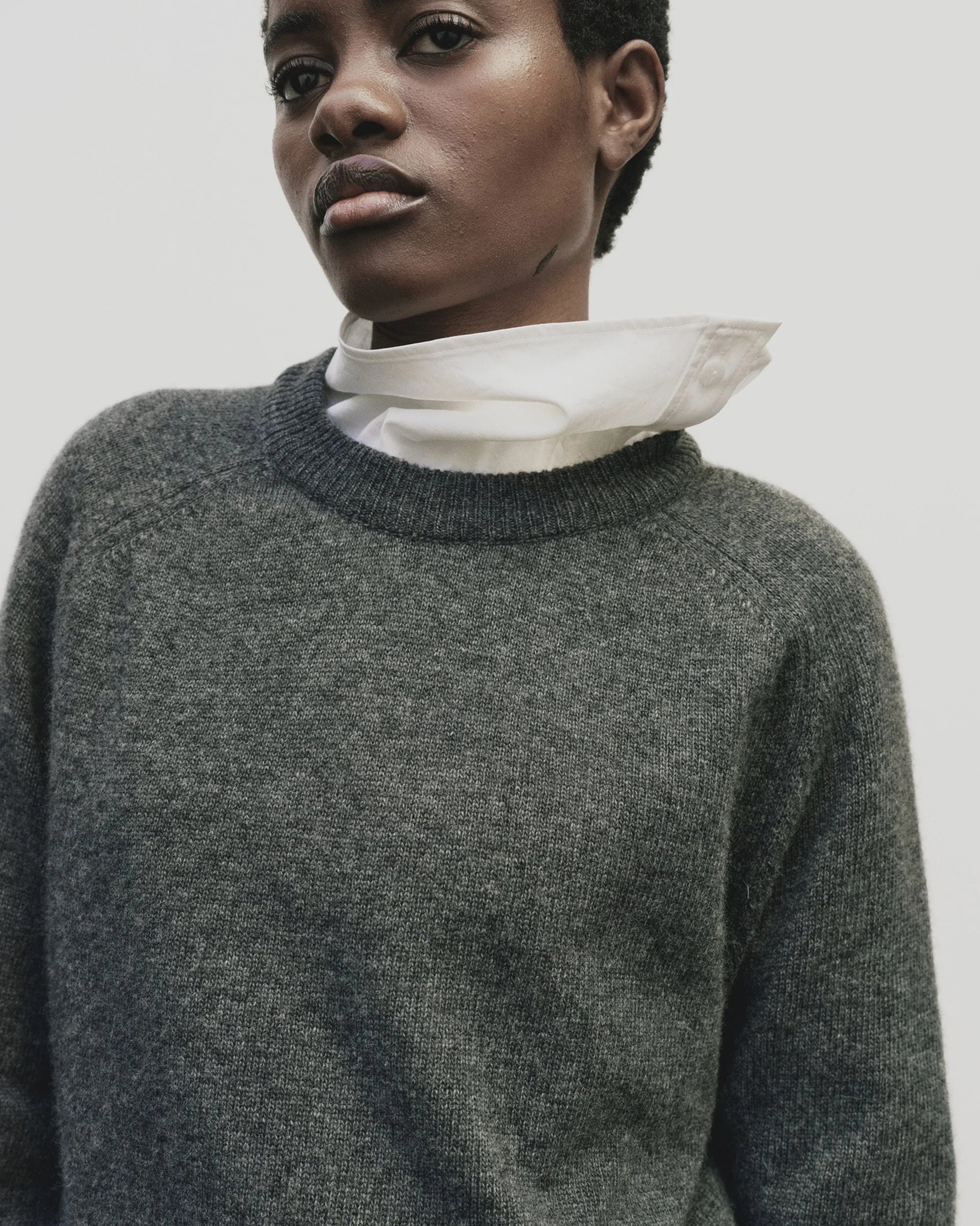 LEO BOUTIQUE Cashmere Blend Crew Neck Knit | Gray MIJEONG PARK 