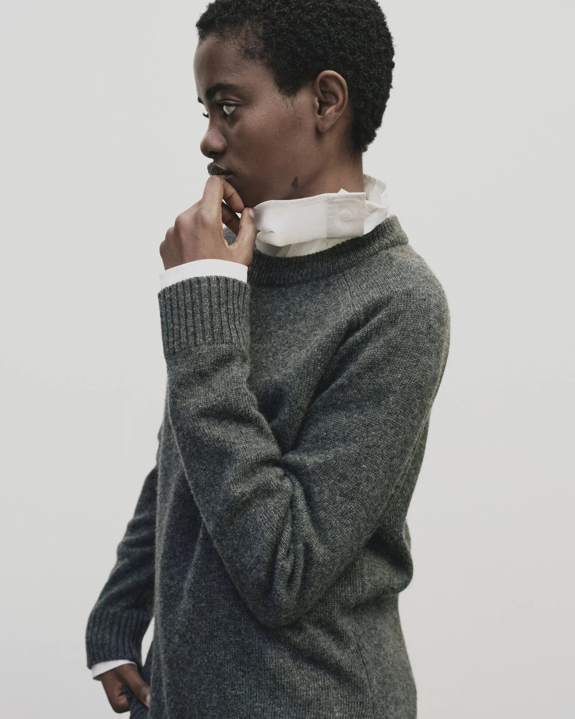 LEO BOUTIQUE Cashmere Blend Crew Neck Knit | Gray MIJEONG PARK 