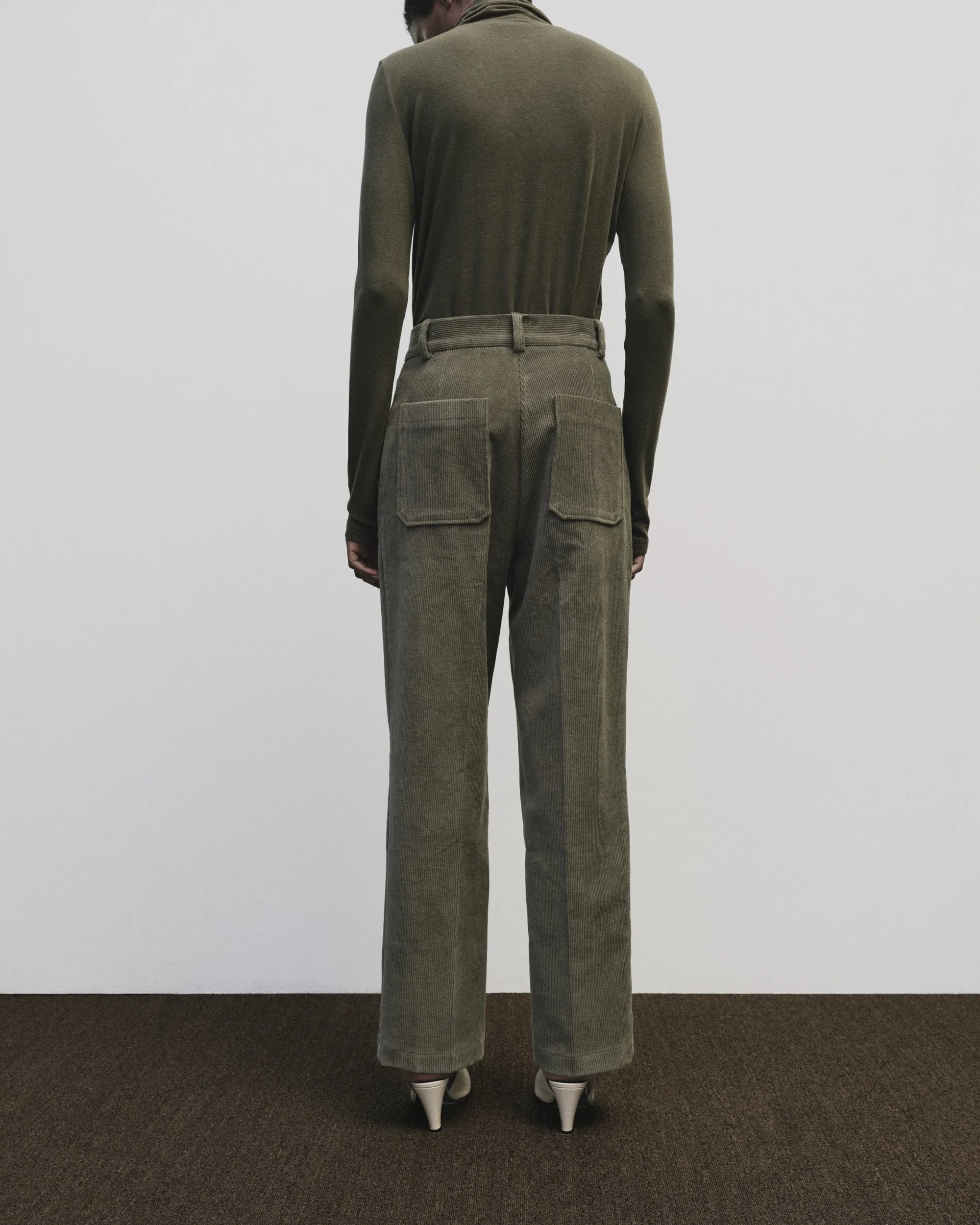 LEO BOUTIQUE Roll Neck Jersey Top | Light Olive MIJEONG PARK 