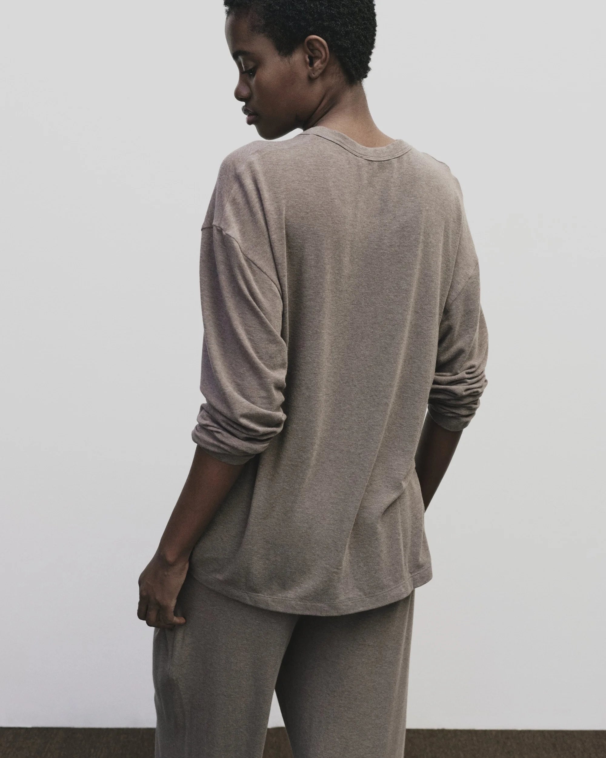 LEO BOUTIQUE Wool Cotton Jersey Top | Mocha MIJEONG PARK