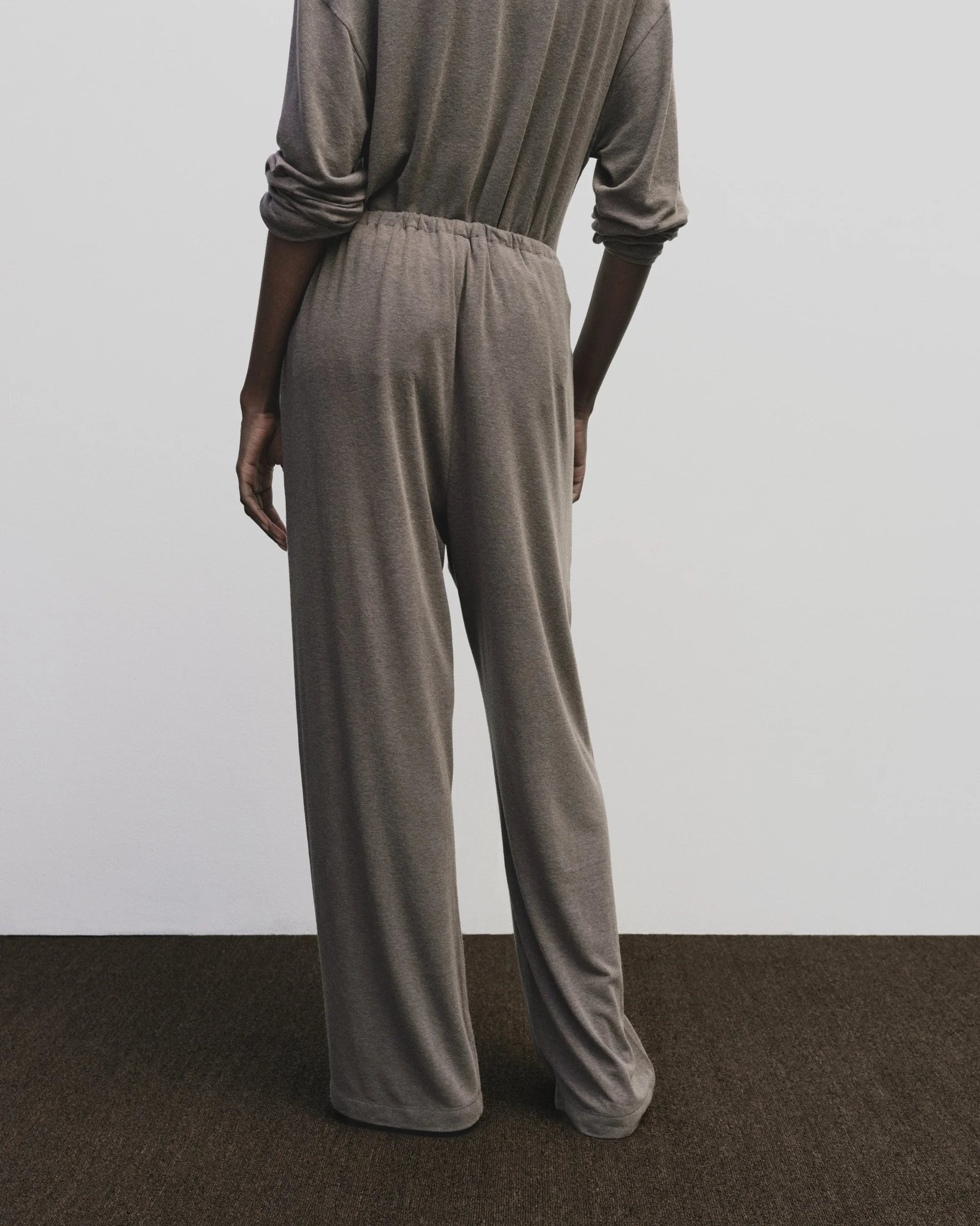 LEO BOUTIQUE Wool cotton Jersey Pants | Mocha MIJEONG PARK