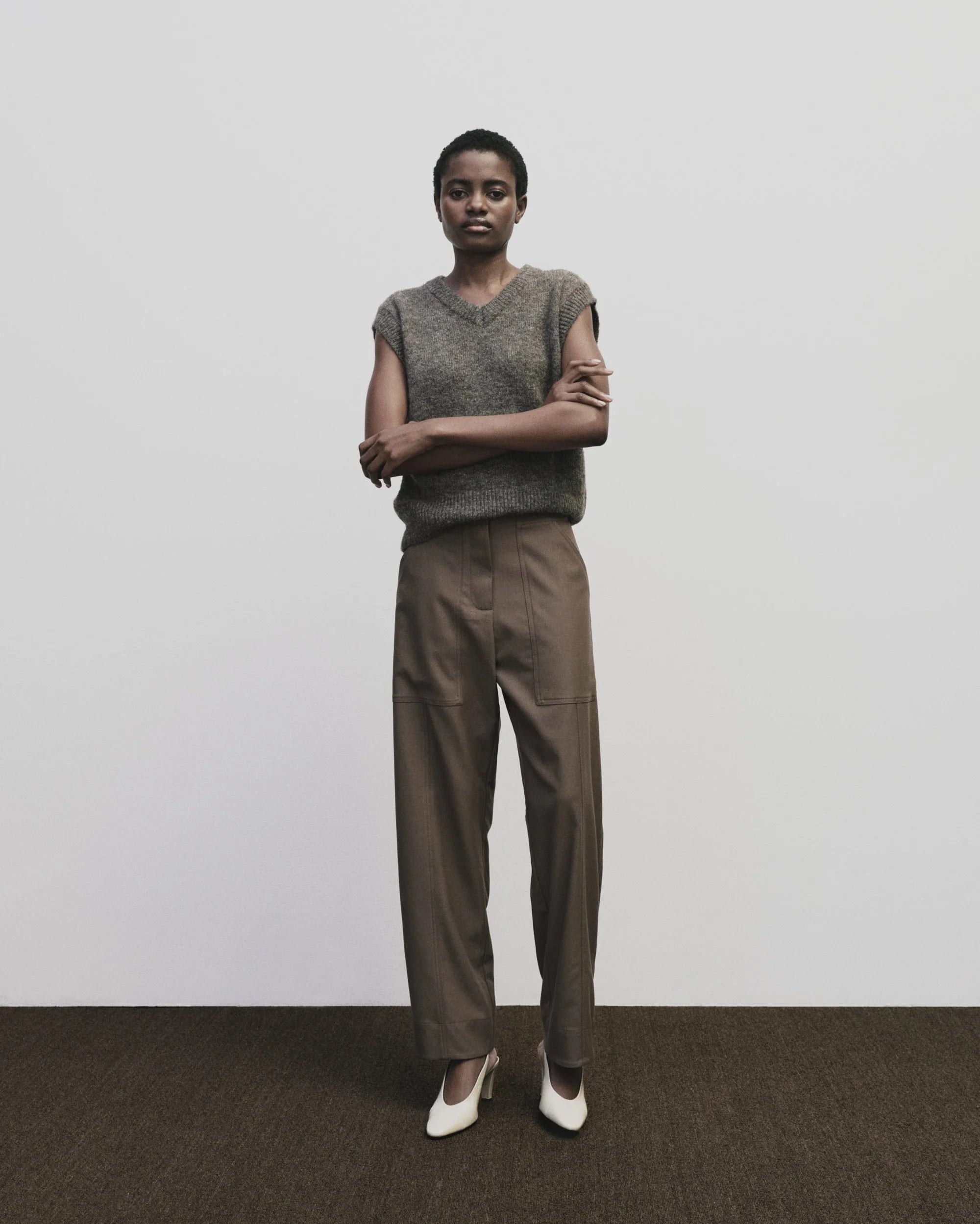 LEO BOUTIQUE Wool Blend Workwear Pants | Light Brown MIJEONG PARK