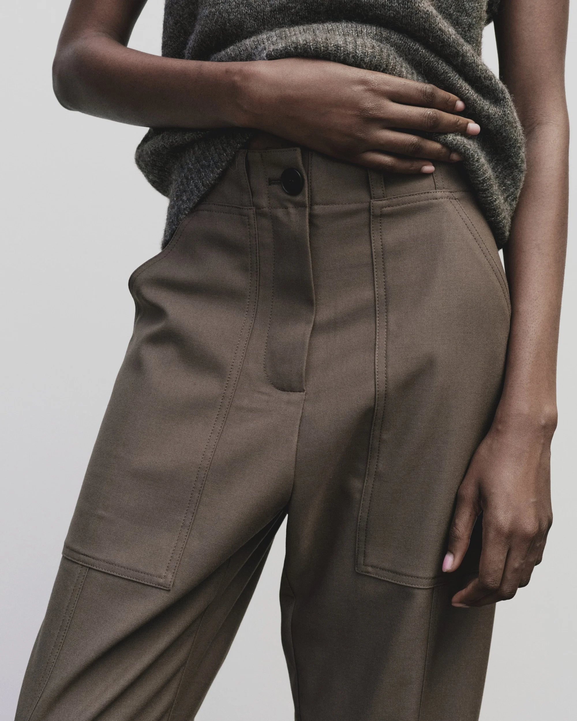 LEO BOUTIQUE Wool Blend Workwear Pants | Light Brown MIJEONG PARK