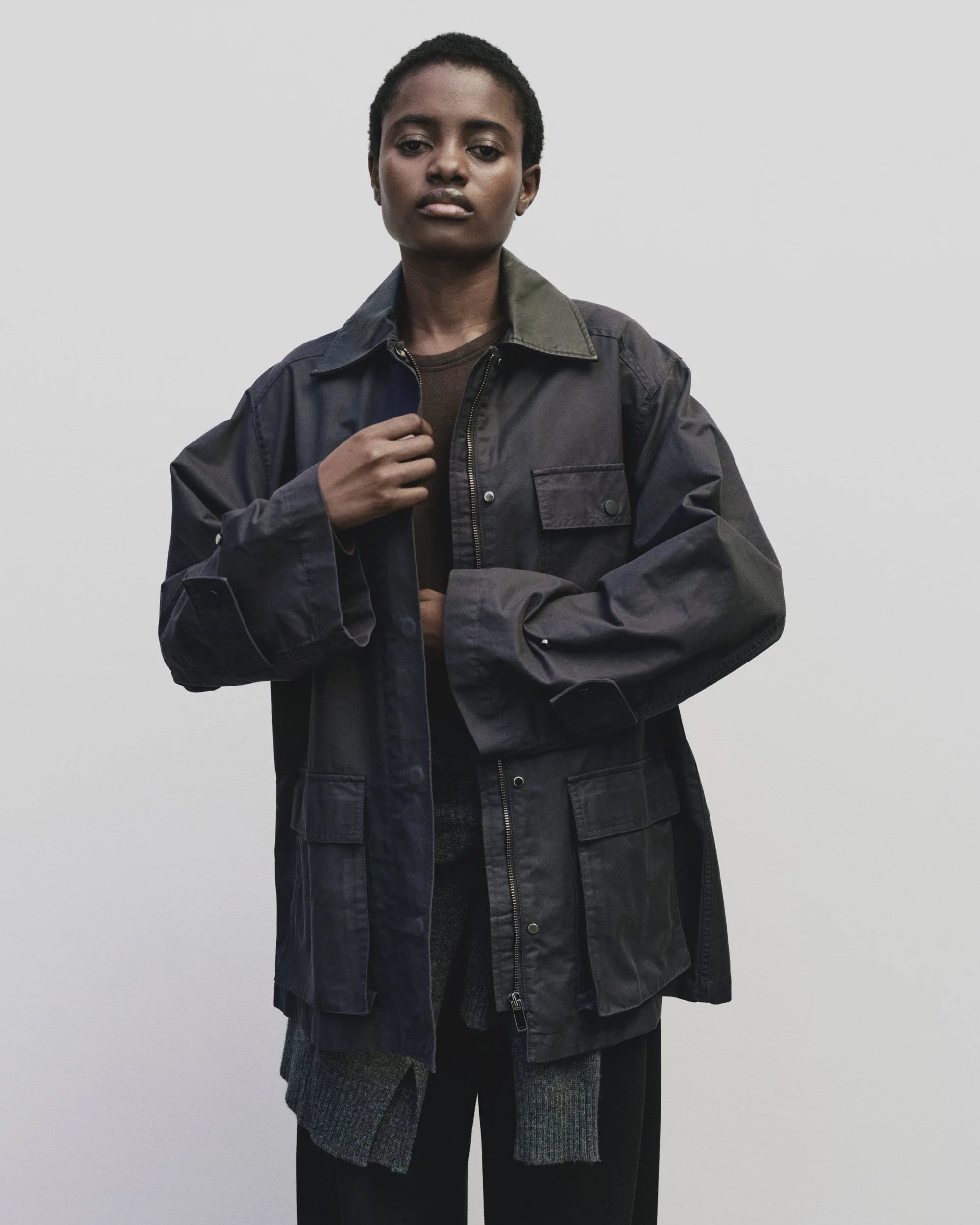 LEO BOUTIQUE Contrast Collar Work Jacket | Navy MIJEONG PARK 