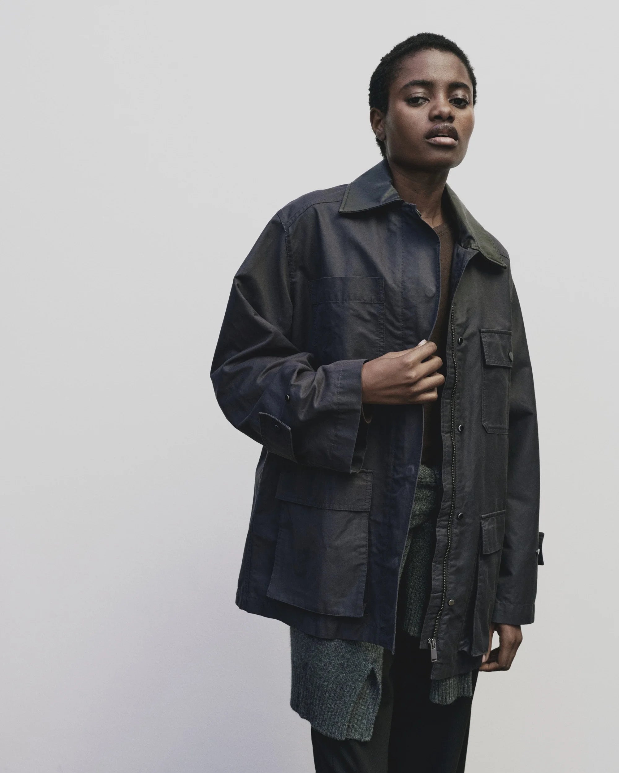 LEO BOUTIQUE Contrast Collar Work Jacket | Navy MIJEONG PARK 