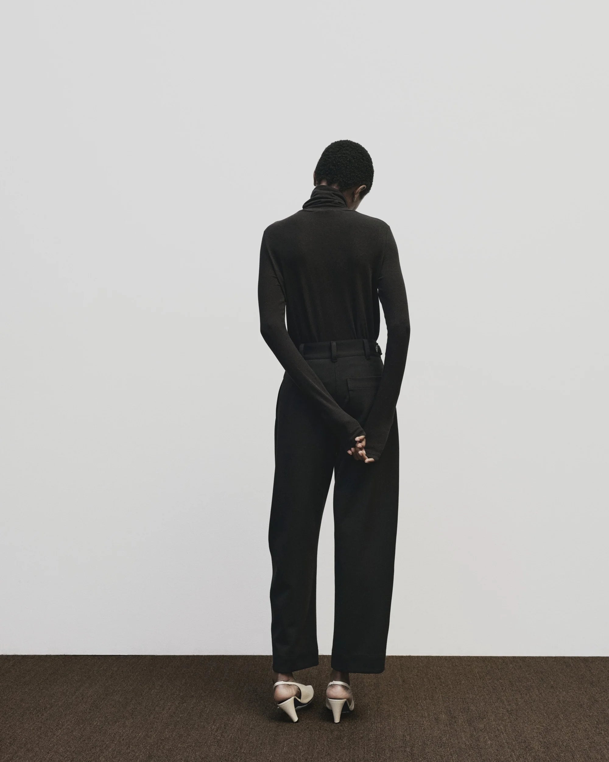 LEO BOUTIQUE Roll Neck Jersey Top | Black MIJEONG PARK 