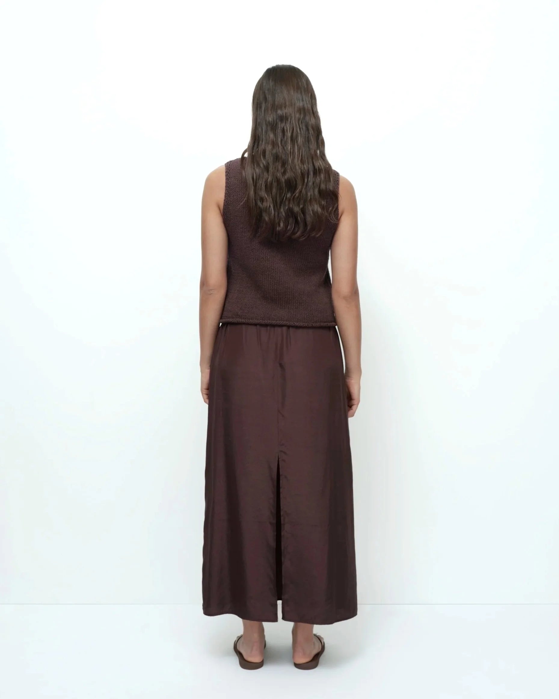 LEO BOUTIQUE Drawstring Midi Skirt | Dark Brown MIJEONG PARK