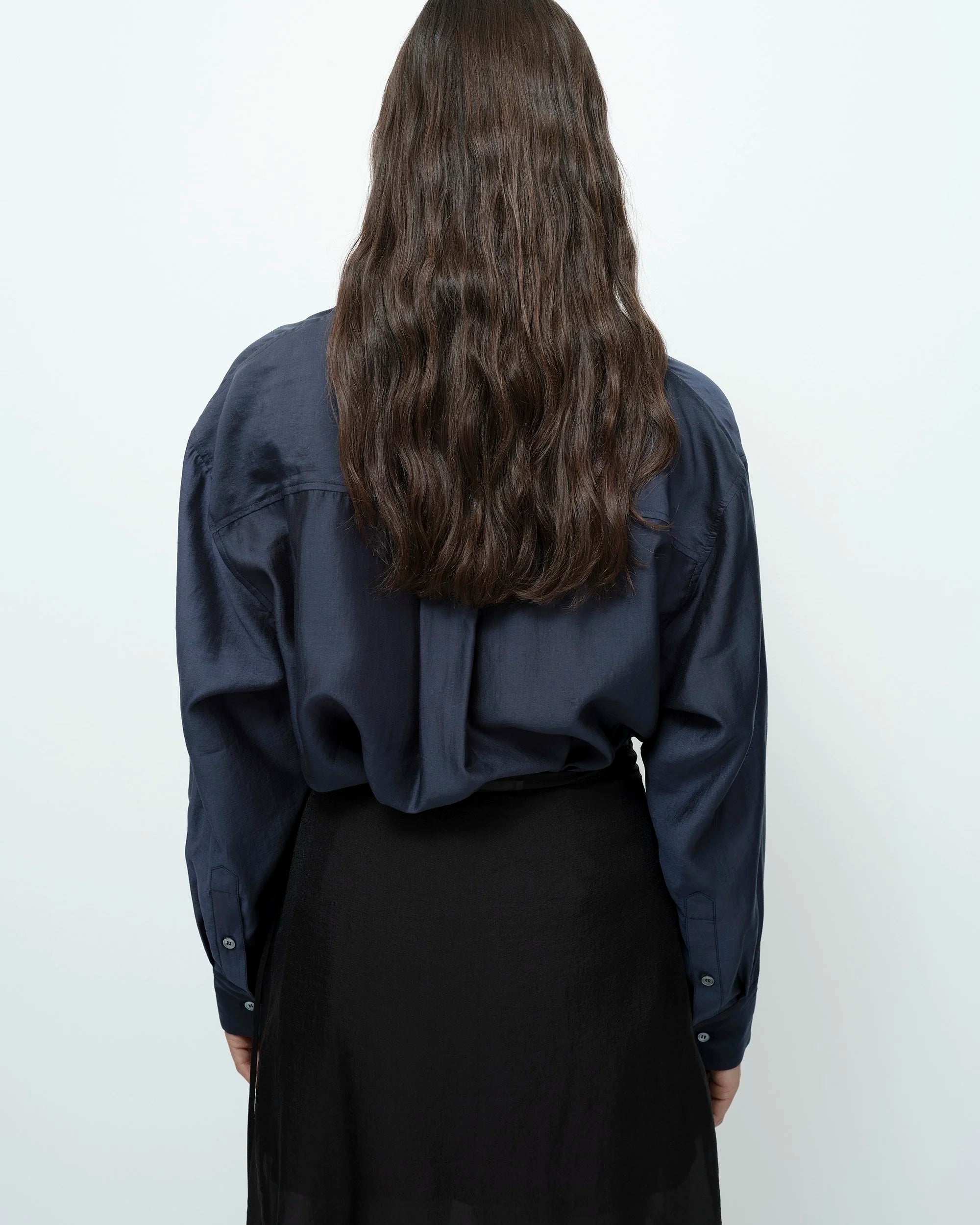 LEO BOUTIQUE Semi Sheer Shirt | Navy MIJEONG PARK