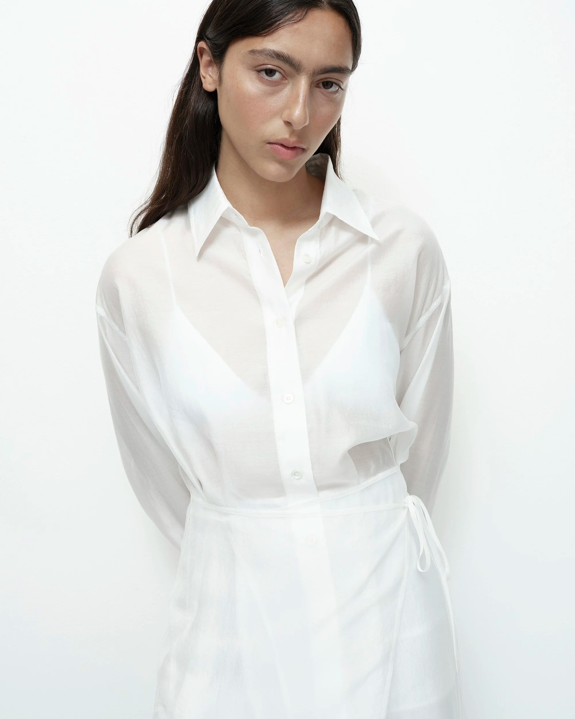 LEO BOUTIQUE Semi Sheer Shirt | White MIJEONG PARK