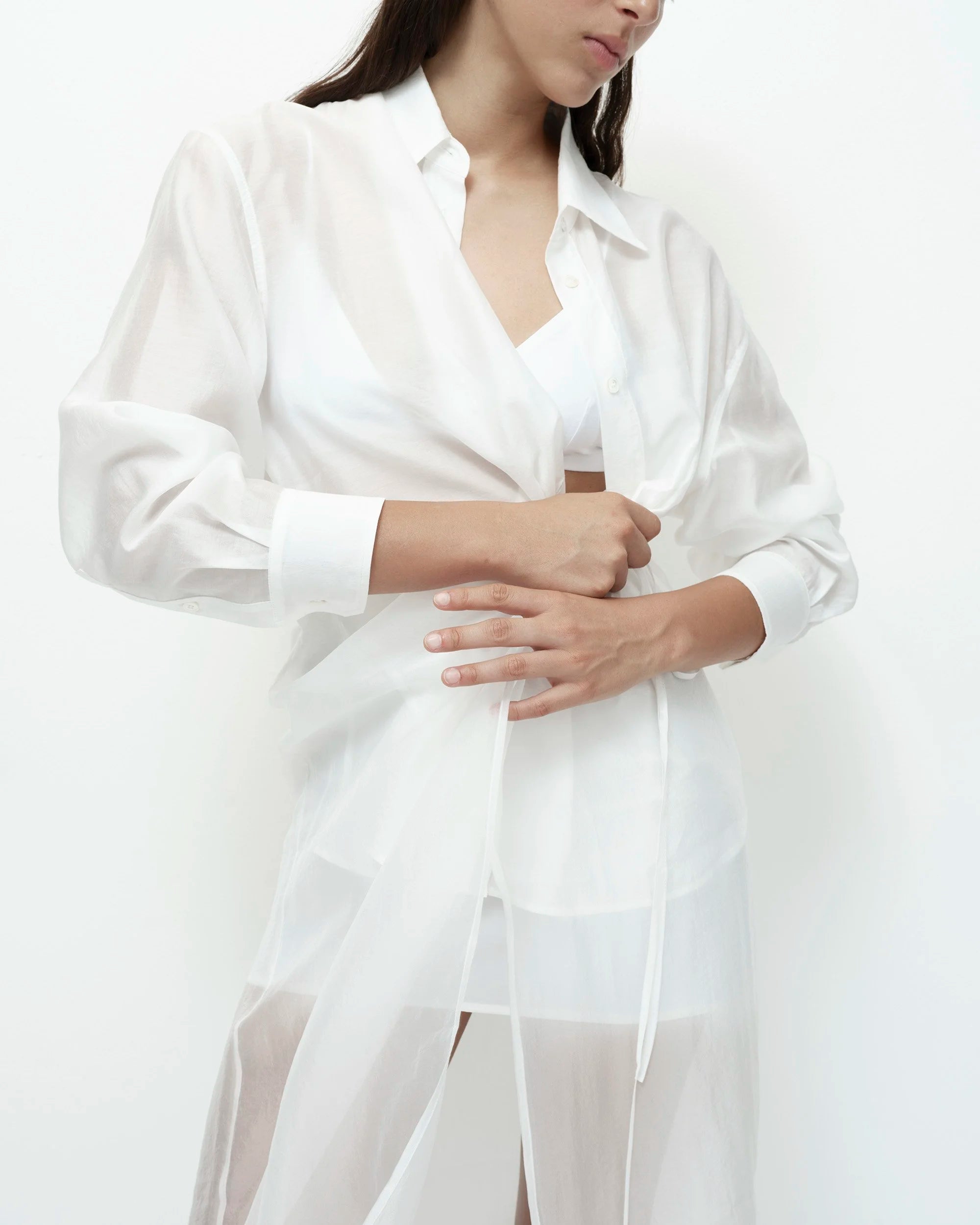 LEO BOUTIQUE Semi Sheer Shirt | White MIJEONG PARK