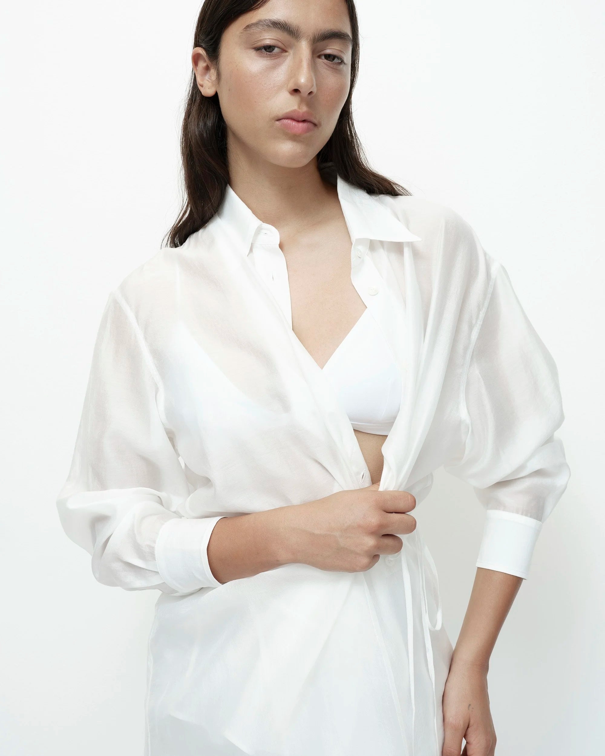 LEO BOUTIQUE Semi Sheer Shirt | White MIJEONG PARK