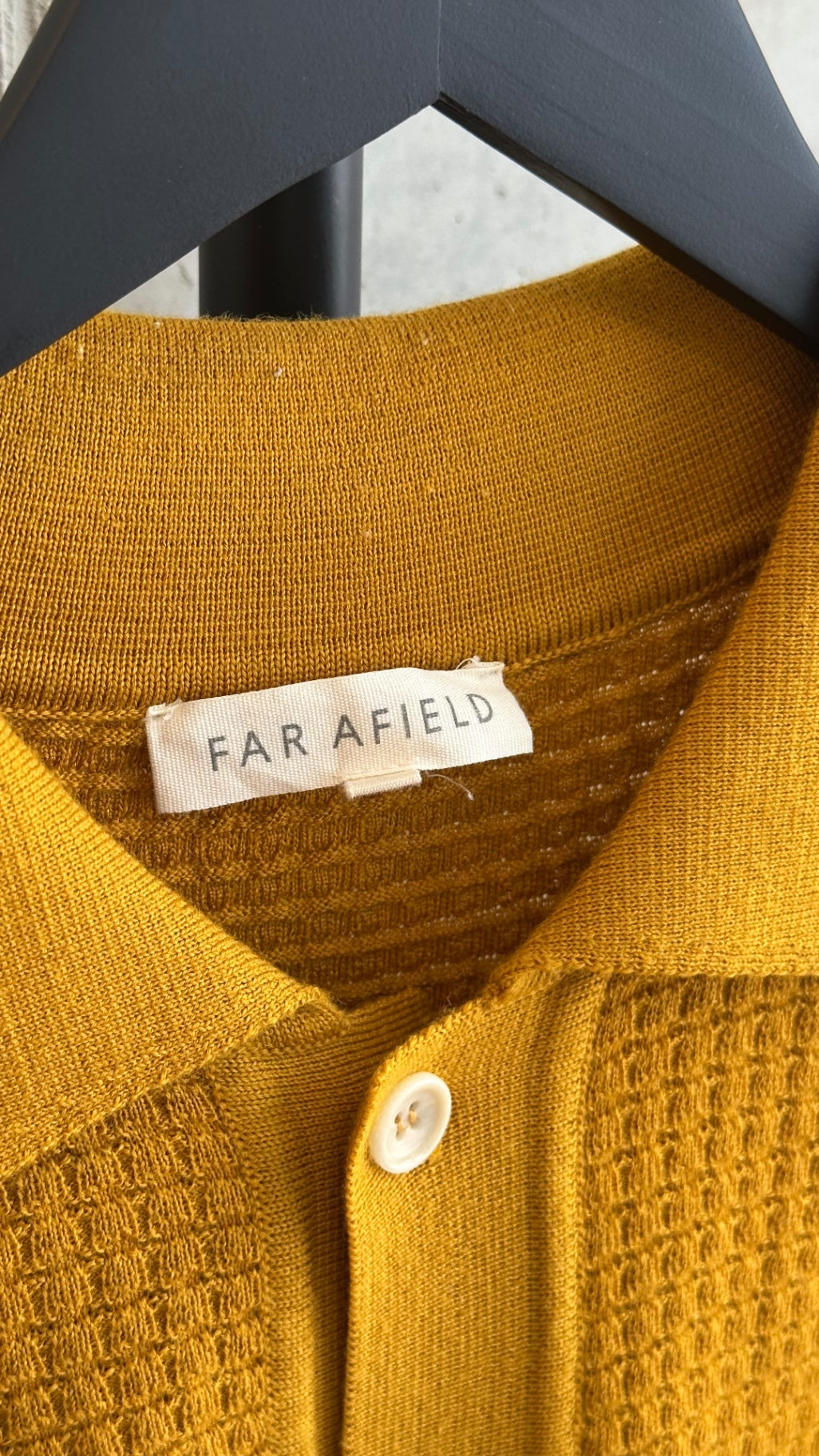 LEO RELOVED FAR AFIELD 2 Mustard Yellow Knitted Polo