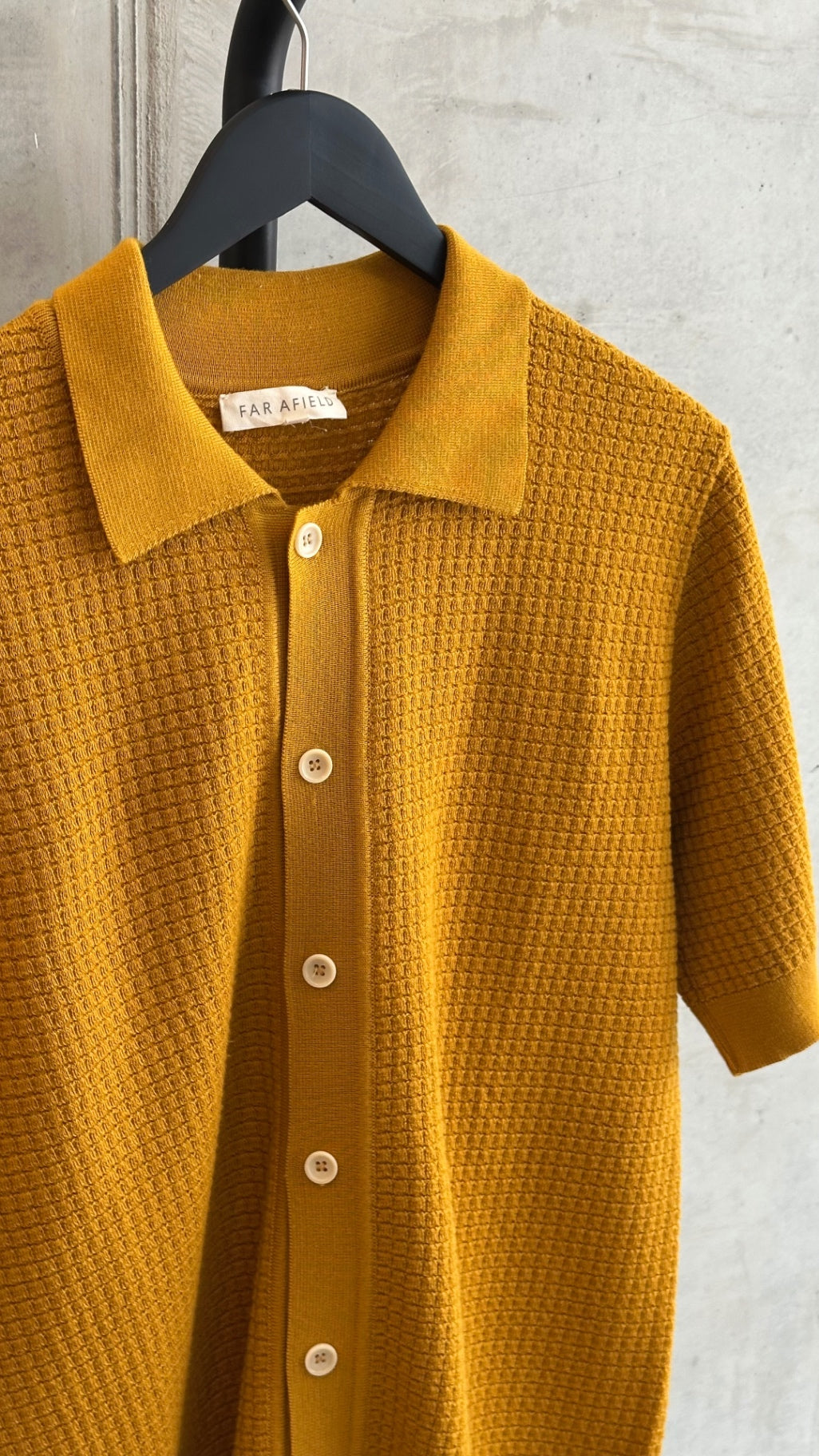 LEO RELOVED FAR AFIELD 2 Mustard Yellow Knitted Polo