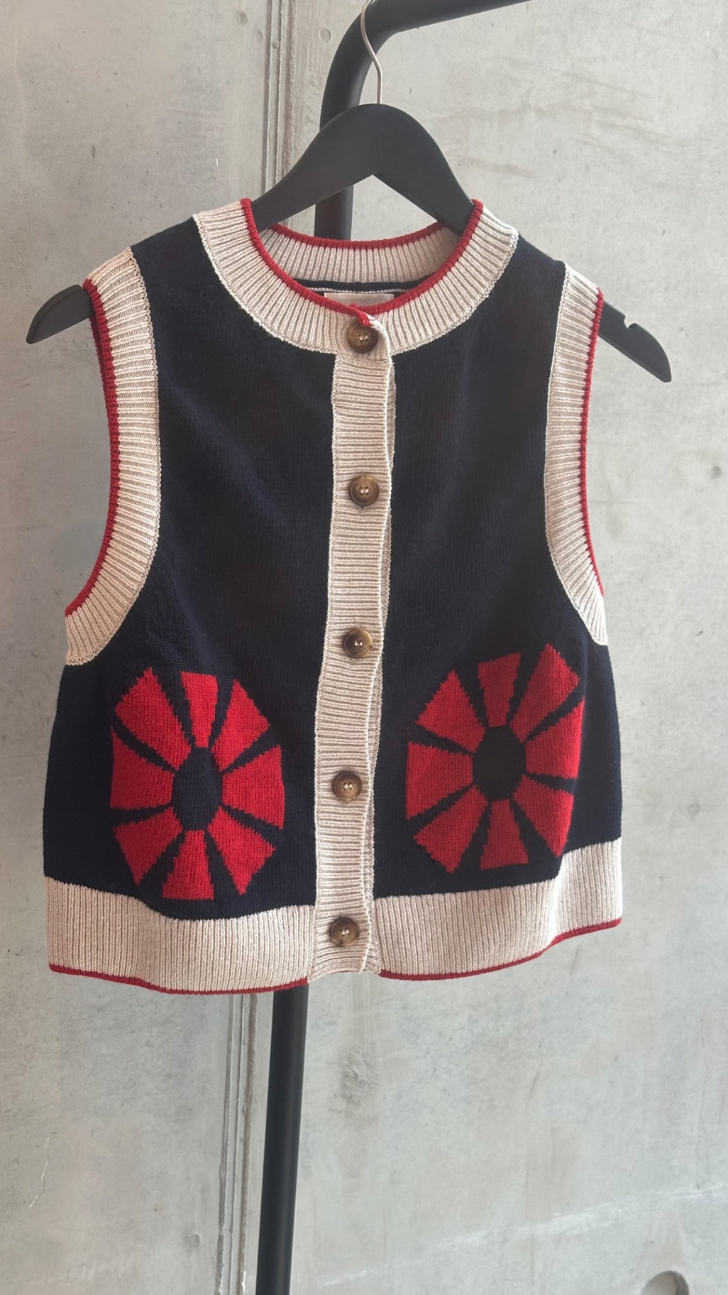 LEO RELOVED XS Navy, Red & Cream Vest BOBO CHOSES