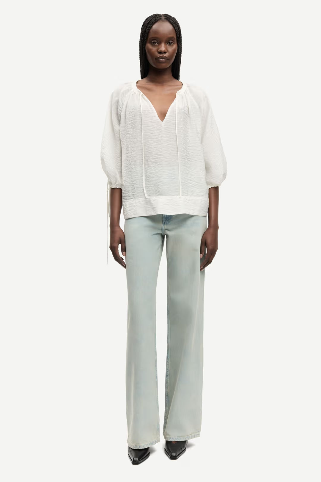 LEO BOUTIQUE Samateran SS Blouse | Egret SAMSOE SAMSOE