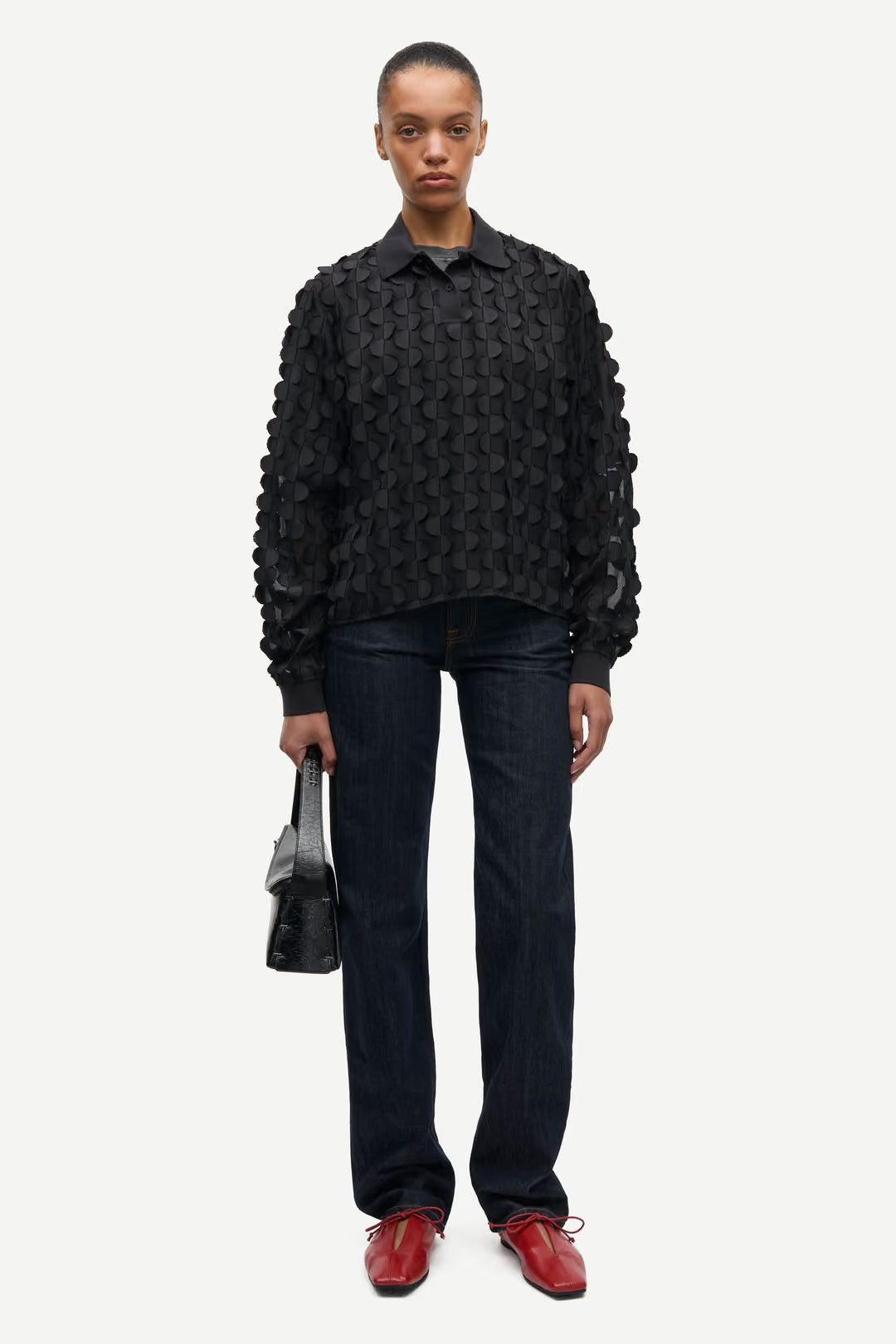 LEO BOUTIQUE Sadovery LS Polo | Black SAMSOE SAMSOE