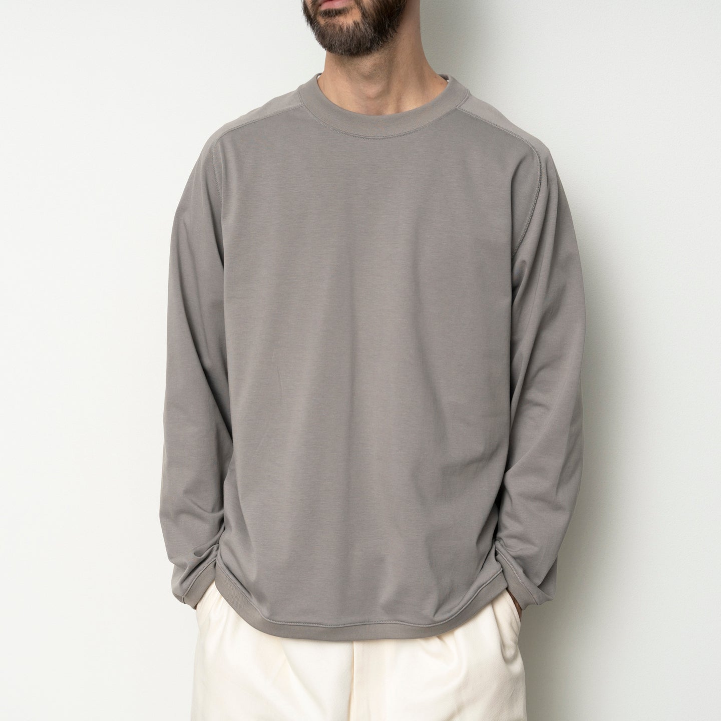 STILL BY HAND High Twist Long Sleeve | Greige LEO BOUTIQUE