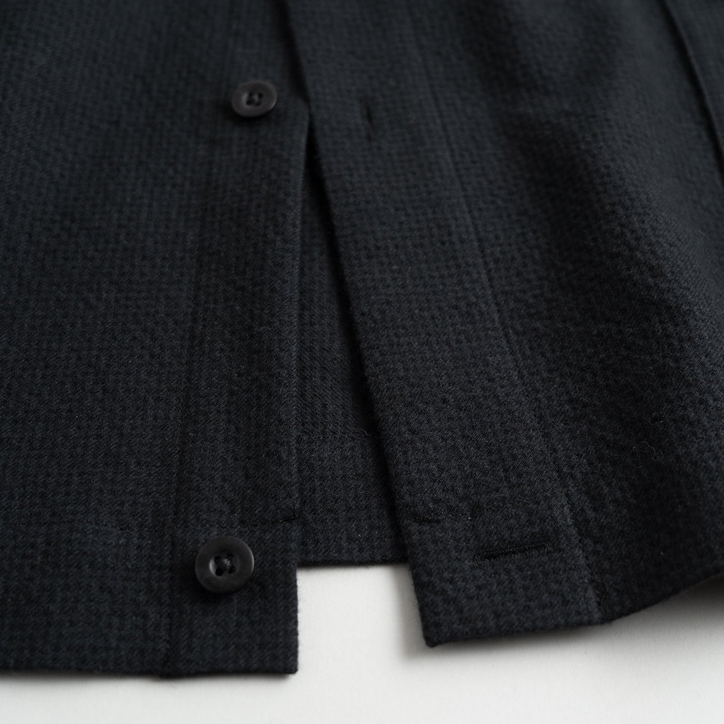 STILL BY HAND wool mix shirt jacket black navy LEO BOUTIQUE