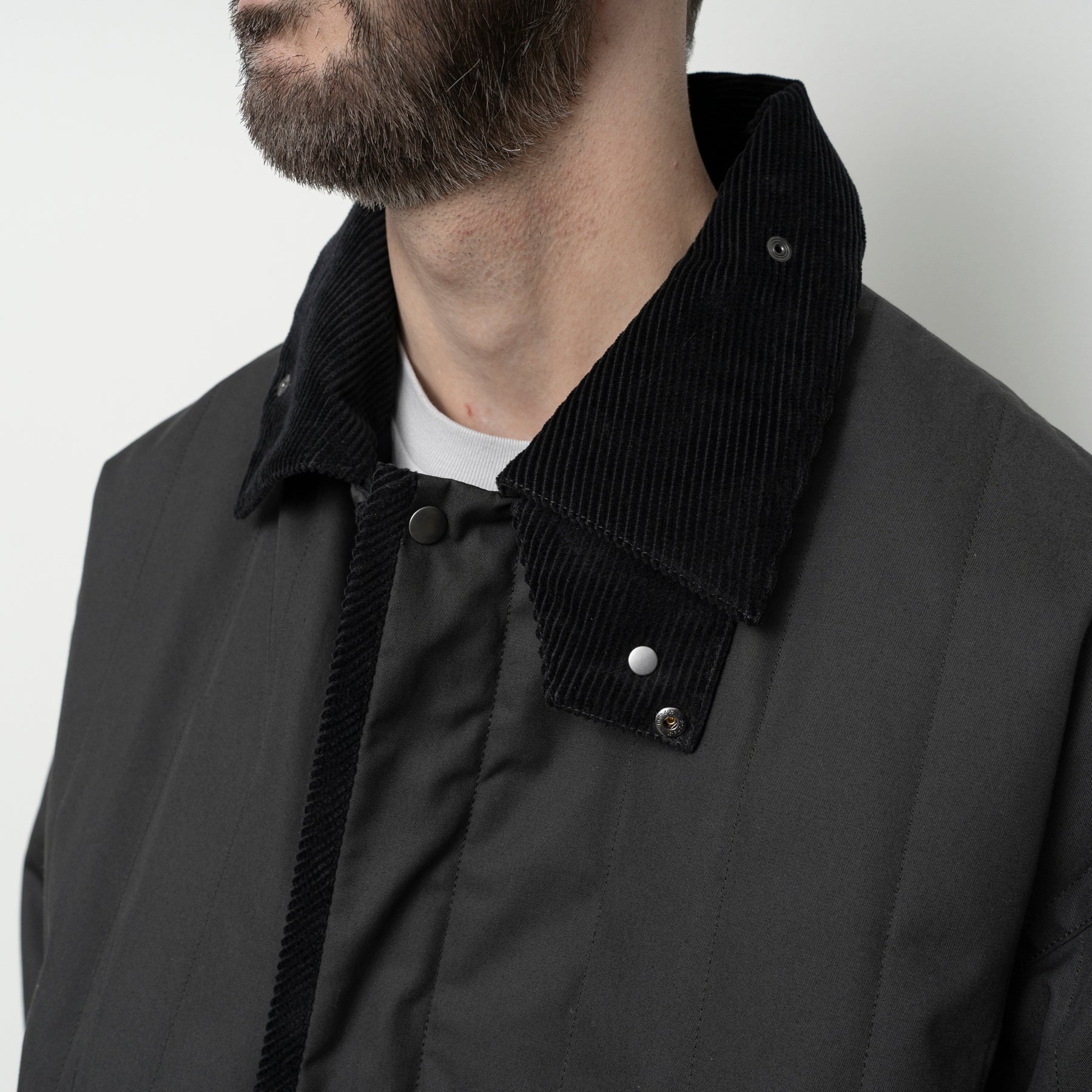 STILL BY HAND Quilted Half Coat | Green Charcoal LEO BOUTIQUE