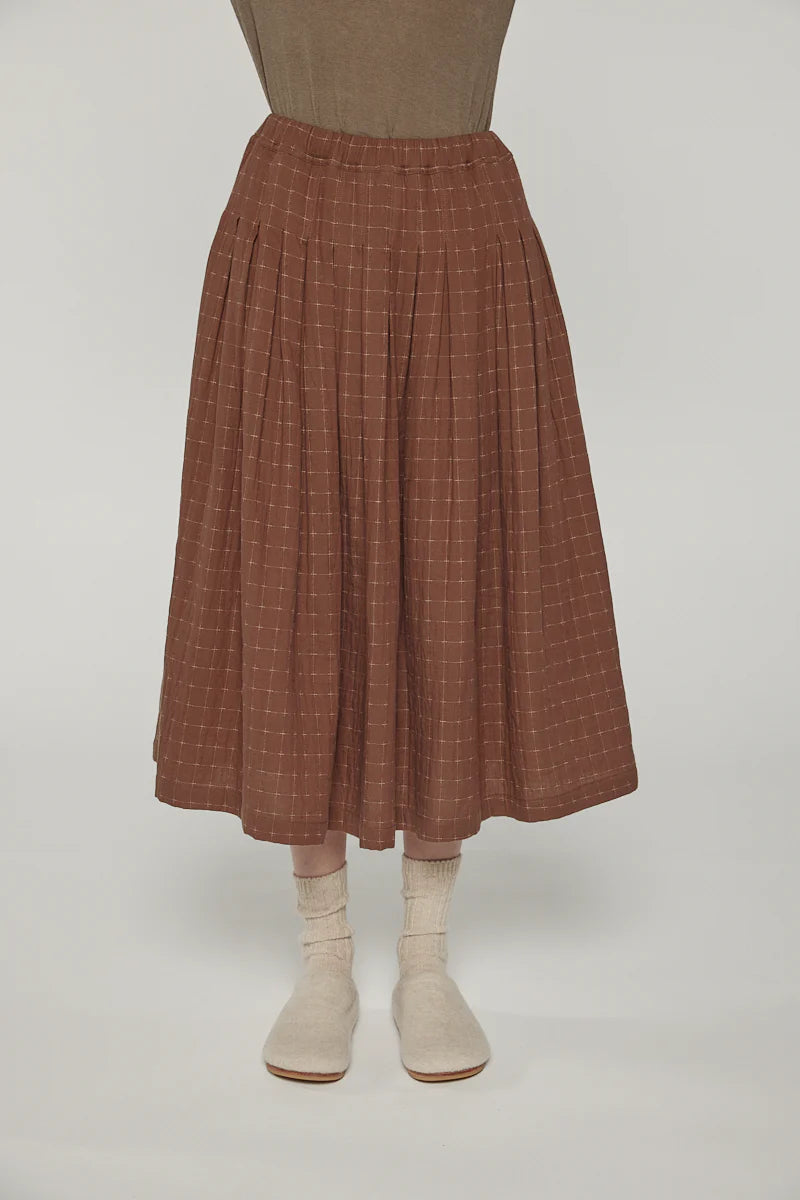 LEO BOUTIQUE Pleated Waist Tie Skirt | Mocha AMENTE