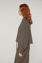 LEO BOUTIQUE Volume Sleeve Blouse | Black / Khaki AMENTE